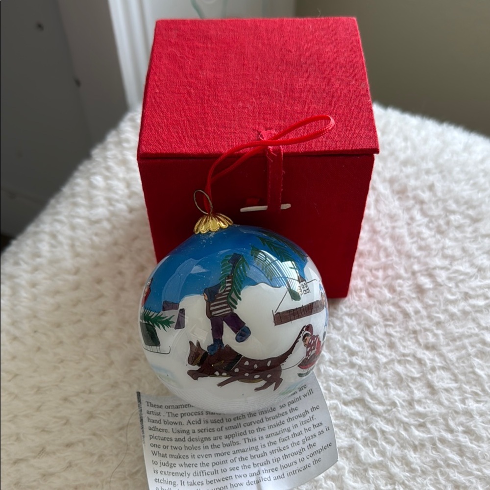 Li Bien Hand Painted Glass Ball Ornament